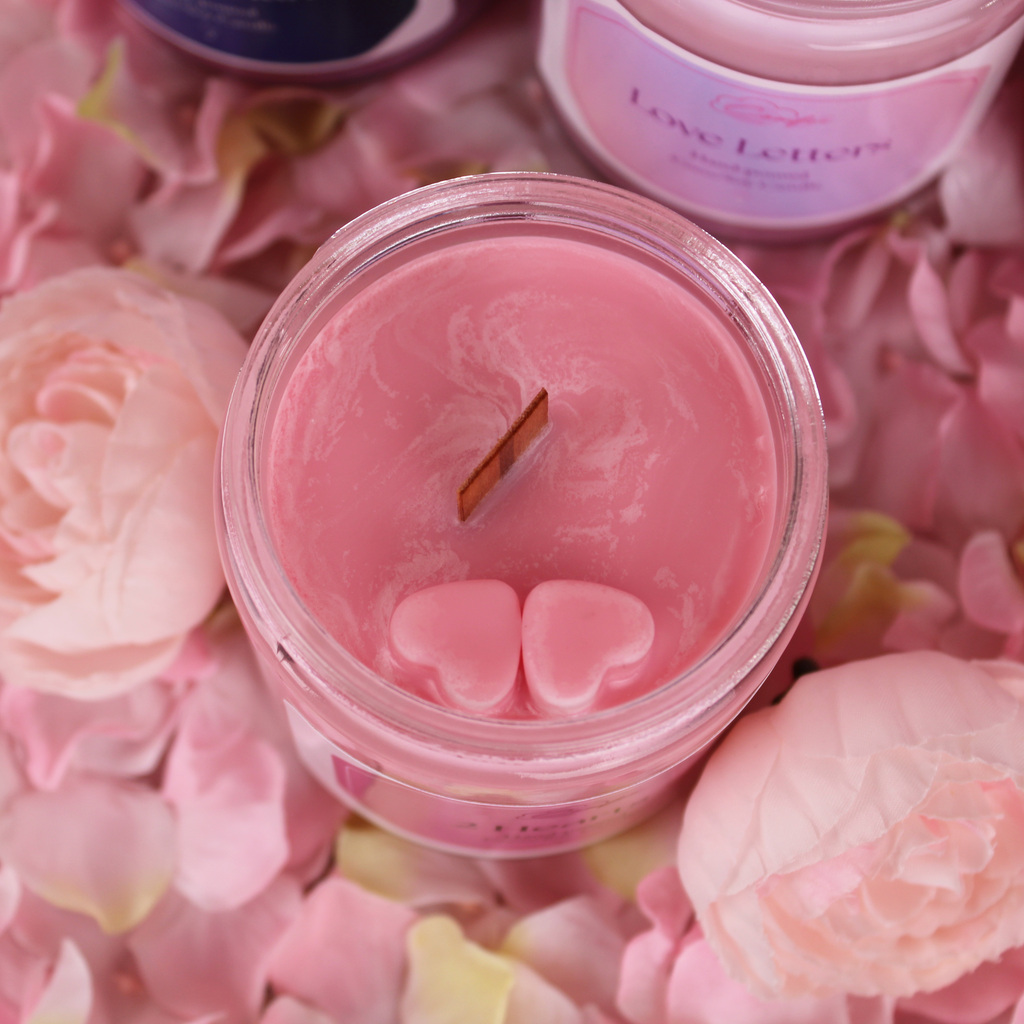 2 Hearts - Wooden Wick Candle