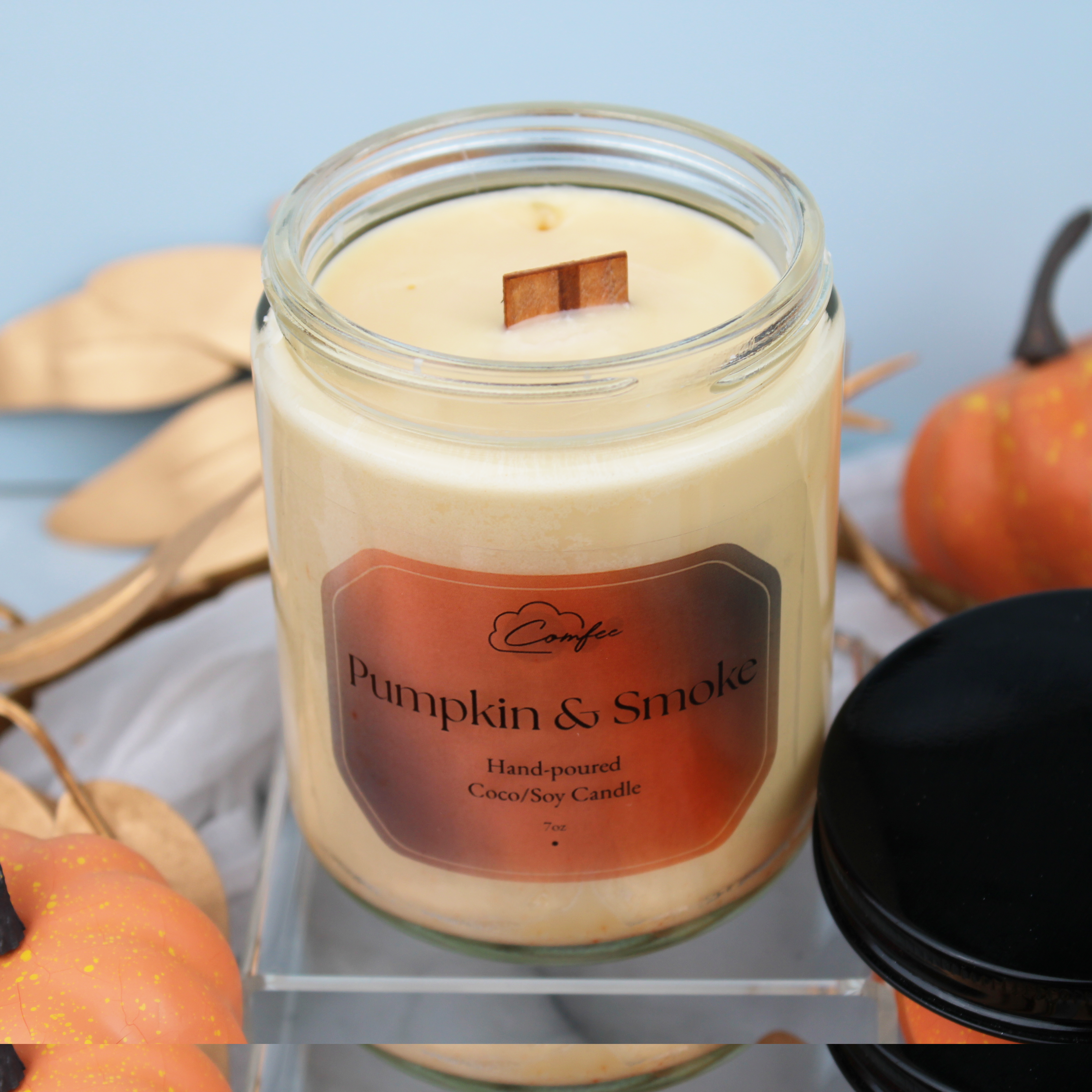 Pumpkin & Smoke - Wooden Wick Candle