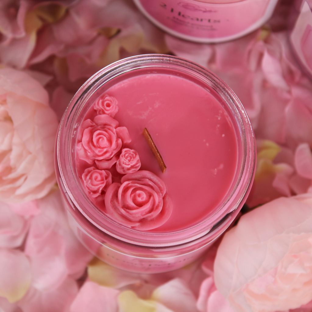 Rose Petals - Wooden Wick Candle