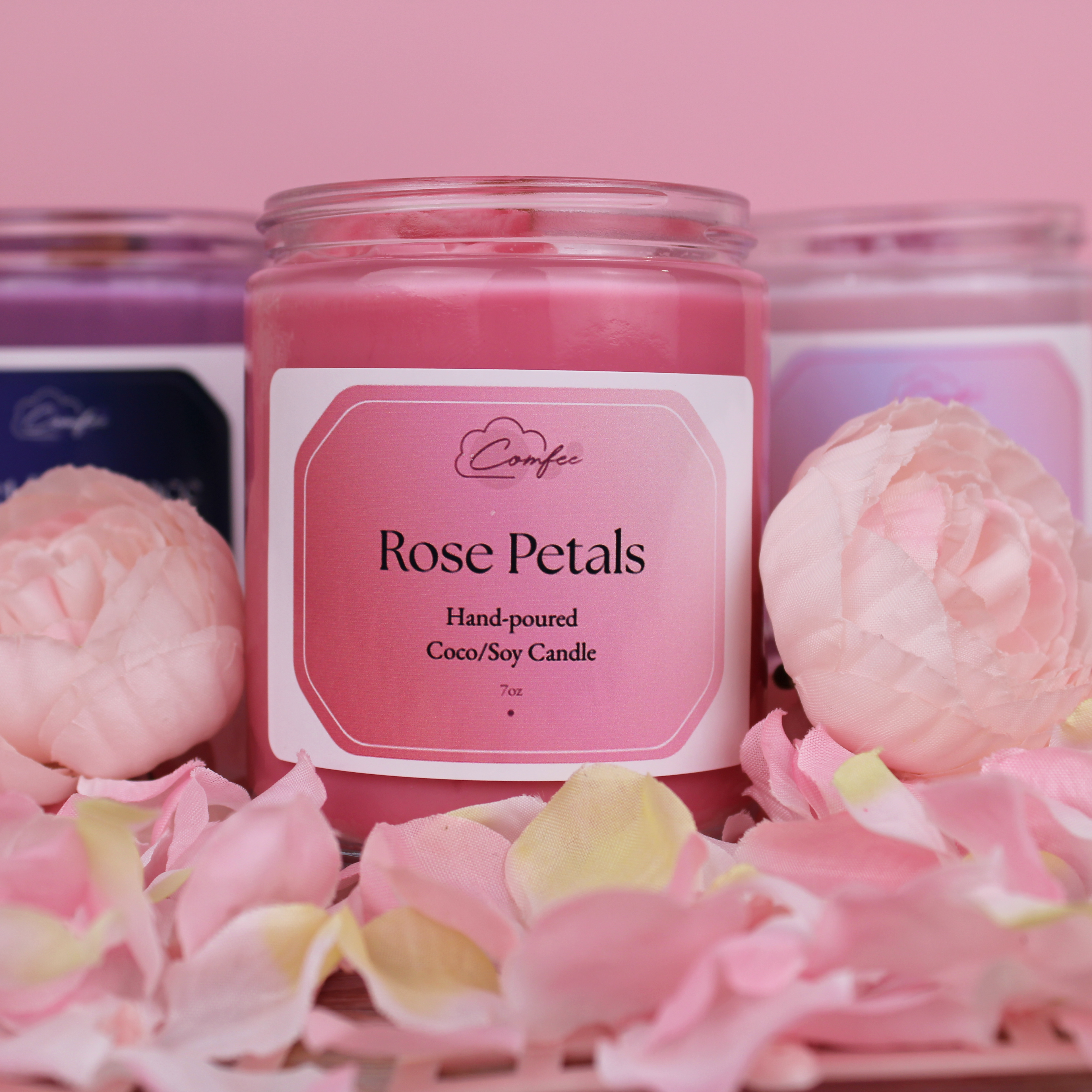 Rose Petals - Wooden Wick Candle